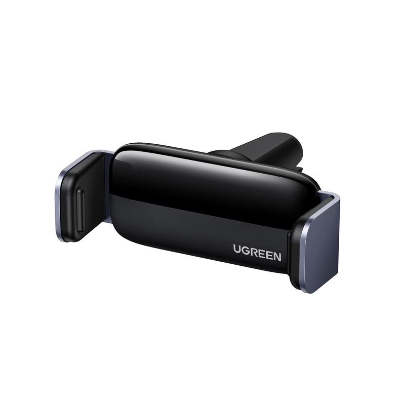 Soporte de Celular para Automvil en Rendija de Ventilacin / Rotacion de 360 / Clip de Resorte / Almohadilla de Silicona Suave / Ajustable 61-93 mm / Color Negro