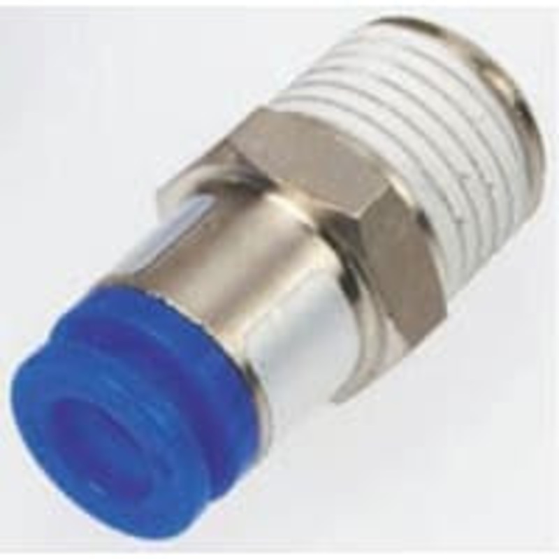 Adaptador recto neumtico del Roscar-a-Tubo, varn de R 1/8, empujar hacia adentro 6 milmetros