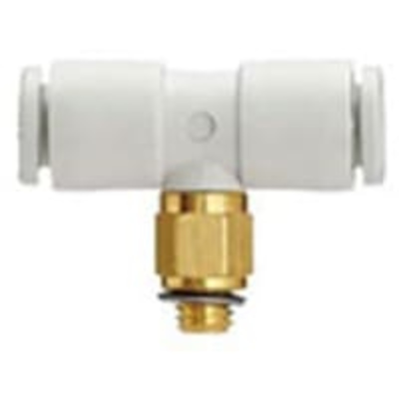 Adaptador neumtico del Roscar-a-Tubo de la te, M5 x 0.8 x 6m m x 6m m