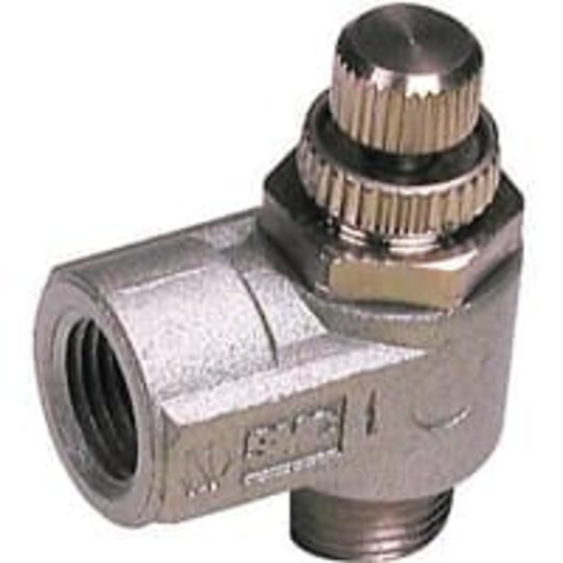 Speed Control, Uno Touch, Elbow, Brass, 10-32 UNF Port, Meter Out, COMO Series