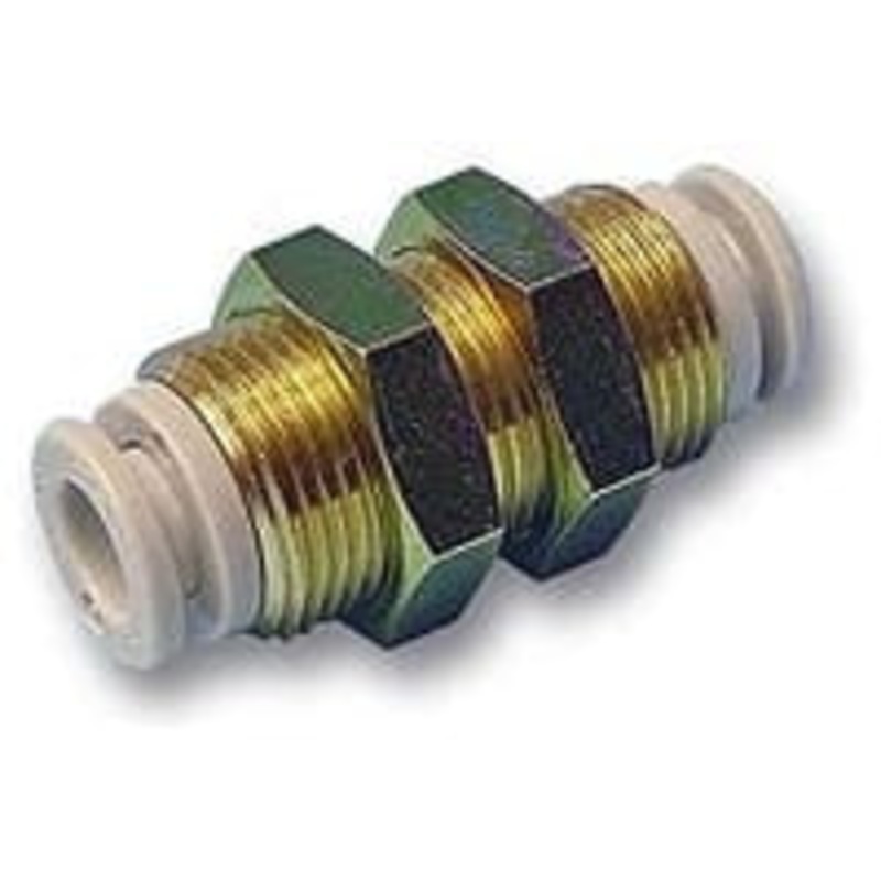 Uno-Toque la guarnicin; Unin del tabique hermtico; tubo/conec de 4m m. Dimetro; Latn/nquel de Electroless