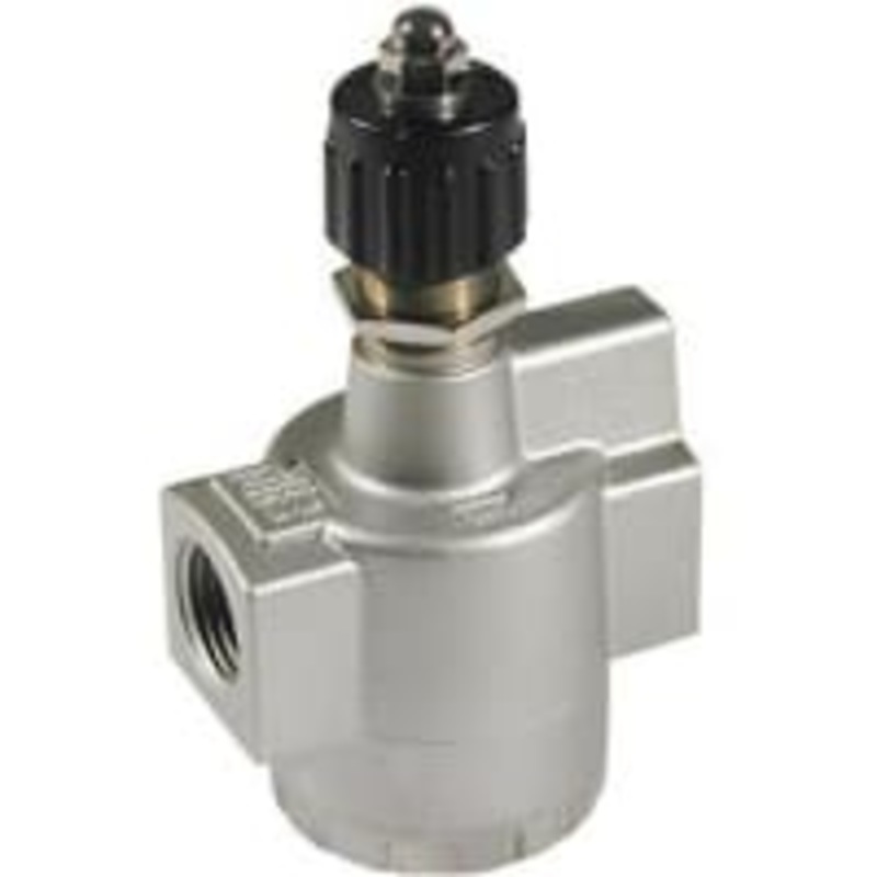 Apresure el control, flujo grande en lnea, cuerpo de 3/4, puerto de 3/4 NPT, aluminio, COMO serie