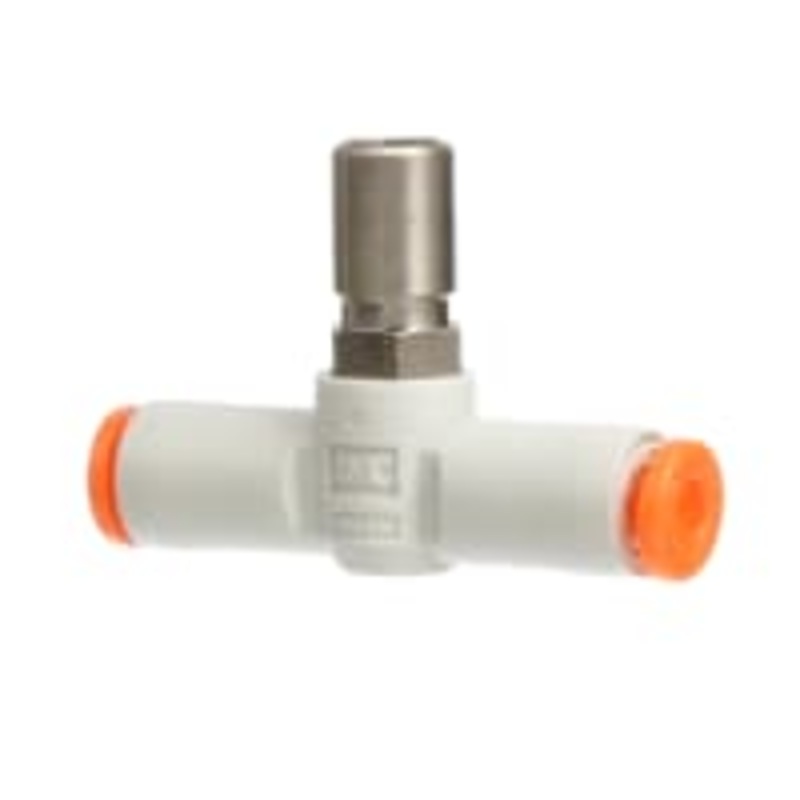 Speed Control Uno Touch Fitting, En-Line, M5 Body, 5/32 Tube, COMO Series