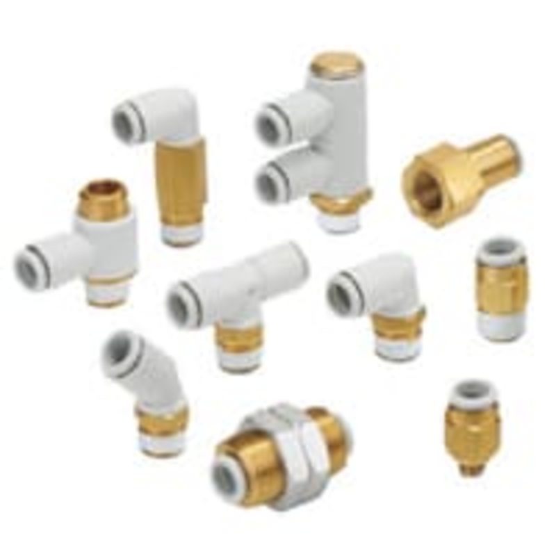 Adaptador neumtico del Roscar-a-Tubo del codo, varn de R8 1/, empujar hacia adentro 6 milmetros