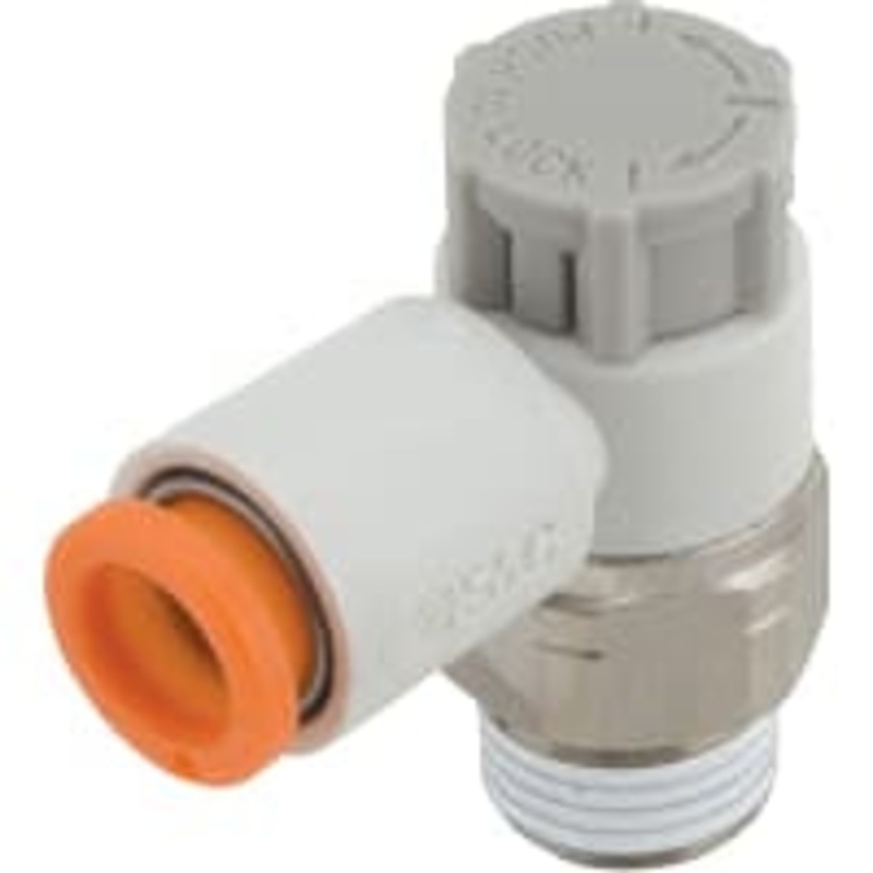 Apresure el regulador, codo, metro-hacia fuera, 5/16 uno-tocan x 1/4 NPT con el sellante