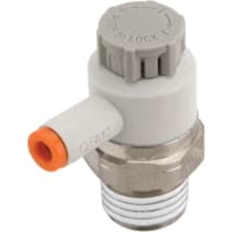Apresure el regulador, codo, metro-hacia fuera, 5/32 uno-tocan x 1/4 NPT con el sellante