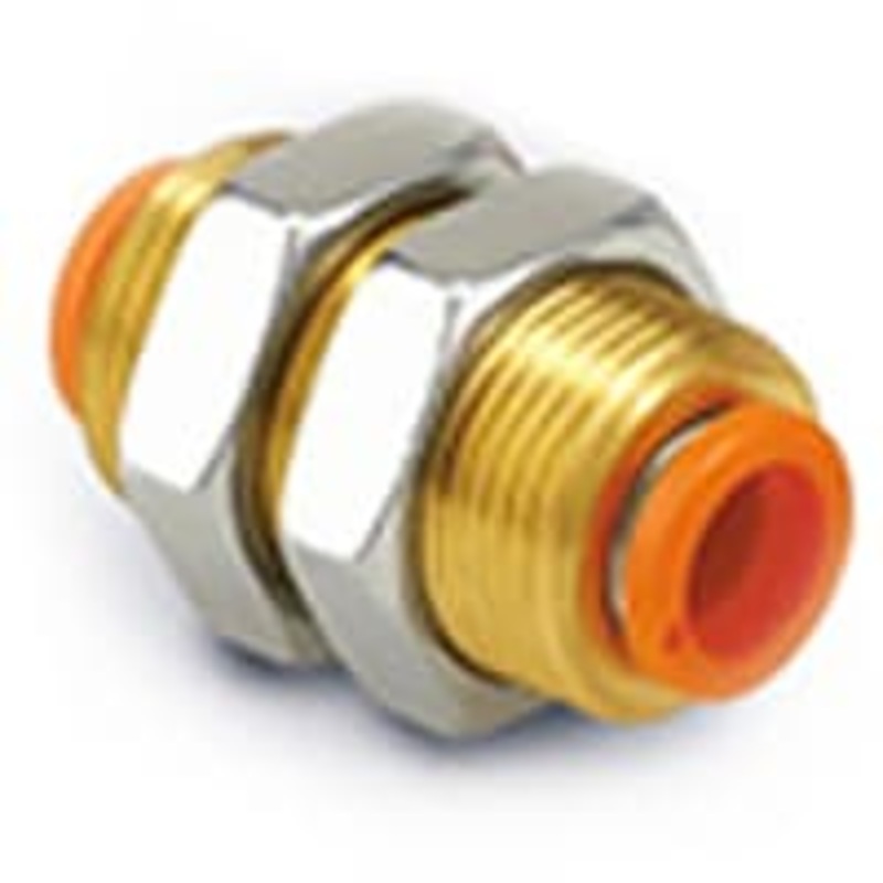 1-Touch Fitting, Union Elbow, el 1/4in Tube, los 3/8in Conn. Dimetro, de cobre amarillo/elctrico. Ni, w/Seal