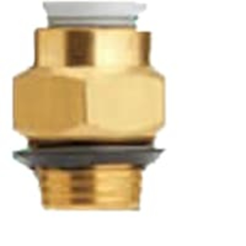 Uno-Toque la guarnicin, codo de la unin, tubo de 8m m, conec 1/8UNI. Dimetro, latn/Ni de Electroless