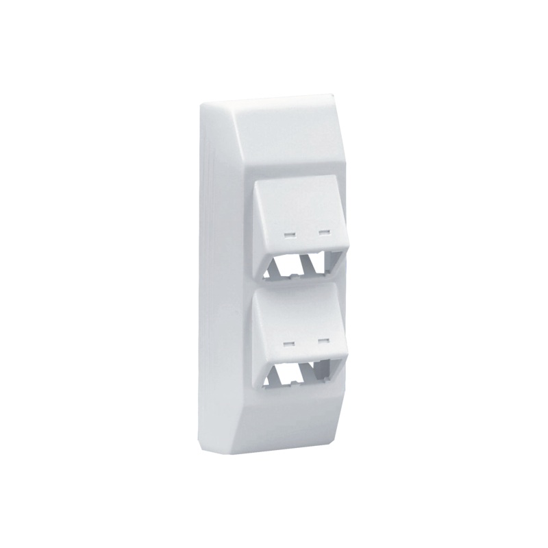 Soporte Con 4 Puertos Mini-Com, Con Bisagras de Instalacin a Presin, Para Canaletas T45, Material PVC Rgido, Color Blanco Mate BD553674016