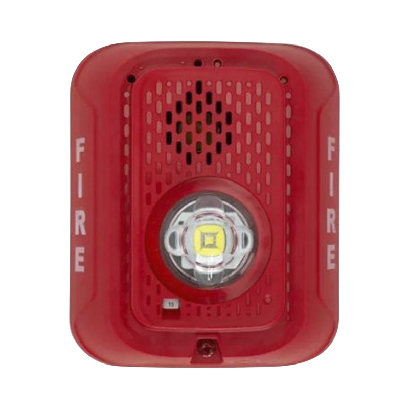 Sirena con Lmpara LED Estroboscpica / a 2 Hilos / Montaje en Pared / 12 o 24 Vcd / Configuracin Estroboscpica Seleccionable / Texto en Ingls / Color Rojo BD553667456