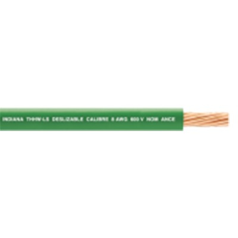 (SLY303) Cable 8 awg  color verde,Conductor de cobre suave cableado. Aislamiento de PVC, autoextinguible. (Venta por Metro) BD553666967
