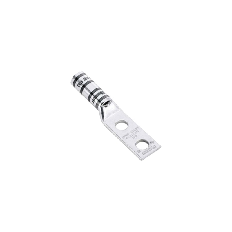 Terminal de Compresin de Barril Largo, de Dos Orificios de 1/4, para Cable 1/0 AWG, Espacios Entre Orificios de 0.63in BD553666948