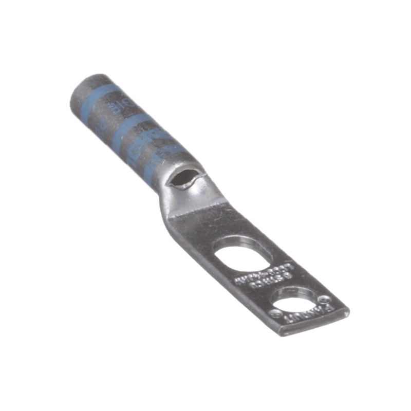 Terminal de Compresin de Barril Largo, de Dos Orificios de 1/4, para Cable 6 AWG, Espacios Entre Orificios de 0.50 a 0.63in BD553666951
